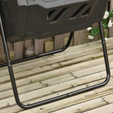 Outsunny 160L 360 Rotating Dual Chamber Composter - Black