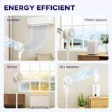 HOMCOM Pedestal Air Circulation Fan with Oscillating, Light Off, White