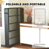 PawHut Eight-Panel Dog Playpen with Door, for Large Dogs, Indoors, Outdoors, 100cm Tall, Black