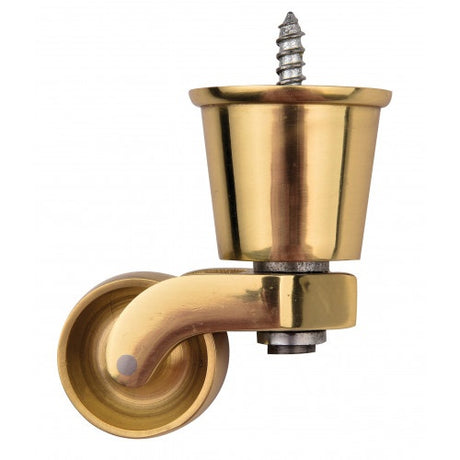 Polished Castors - Brass Round Socket Castors