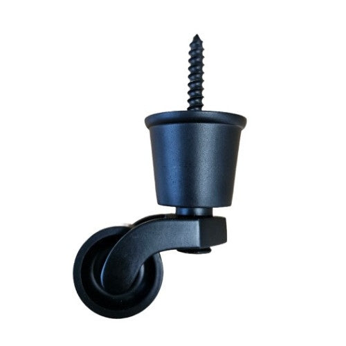 Polished Castors - 32mm (1 1/4") Matt Black Round Socket Castor