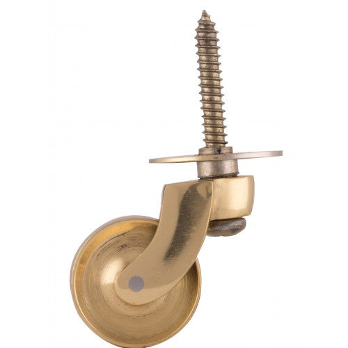 Polished Castors - Brass Screw Plate Castors