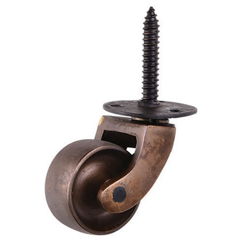 Polished Castors - 32mm (1 1/4") Antique Screw Plate Castor