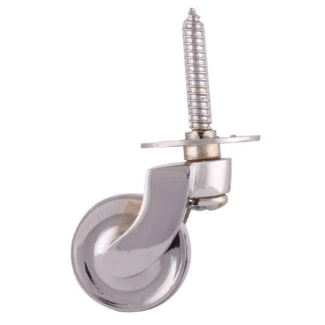 Polished Castors - 32mm (1 1/4") Chrome Screw Plate Castor