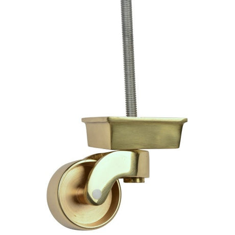 Polished Castors - 50mm Brass Square Shallow Castor