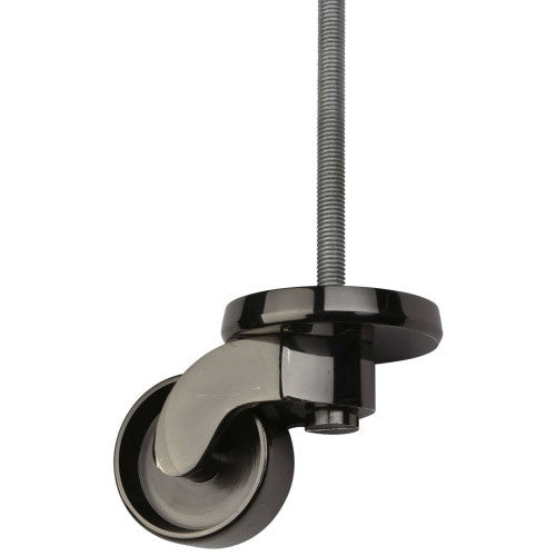 Polished Castors - 50mm (2") Black Chrome Round Shallow Castor