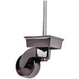 Polished Castors - 50mm (2") Black Chrome Square Shallow Castor