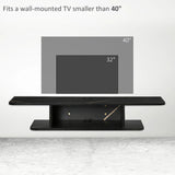HOMCOM Floating TV Unit Stand for TVs up to 40", Wall Mounted Media Console with Storage Shelf, Entertainment Center, Black