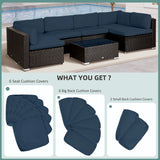 Outsunny Set of 14 Mixed Cushion Covers - Blue