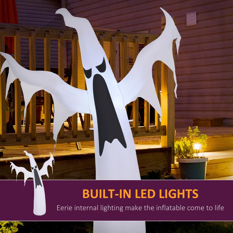 HOMCOM 6FT 1.8m LED Halloween Inflatable Decoration Floating Ghost Scary Party Outdoors Yard Lawn