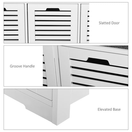 HOMCOM Shoe Storage Bench with 3 Drawers & Removable Grey Seat Cushion Hallway Organisation furniture