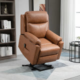 HOMCOM Faux Leather 70 Electric Riser Recliner Chair - Brown