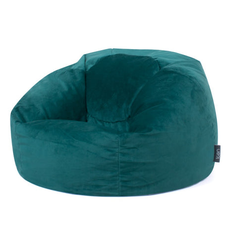 Aurora Velvet Bean Bag - Teal | Bean Bag & Footstool Bundle