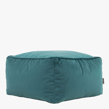 Amara Velvet Footstool - Teal