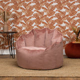 Velvet Accent Oyster Chair  - Pink