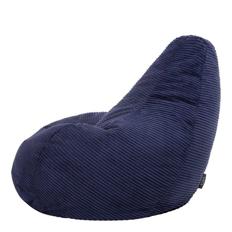 Dalton Cord High Back Bean Bag Recliner - Navy Blue | Bean Bag Only