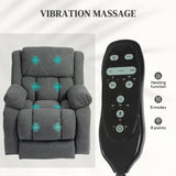 HOMCOM Recliner Armchair Lift Chair, Electric Recliner Chair with Vibration Massage and Heat, Wide Seat, USB Port, Grey