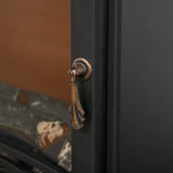 HOMCOM Electric Fireplace Stove, Free standing Fireplace Heater with Realistic LED Flame Effect, Overheat Safety Protection, 900W/1800W, Black