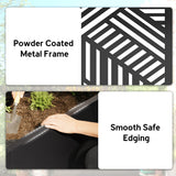 Outsunny Metal Garden Bed for Garden with Trellis, Raised Garden Bed with Privacy Screen, Geometric Slatted Cut-Out