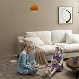 HOMCOM Floor Lamp for Living Room, Modern Standing Lamp with Shade & Foot Switch for Bedroom, Office, Orange