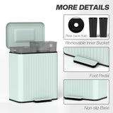HOMCOM 40L Dual Compartment Rubbish Bin, with Soft-Close Lid - Green