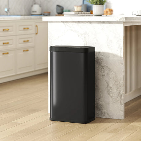 HOMCOM 45L Kitchen Sensor Bin - Black