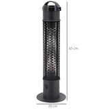 Outsunny Table Top Patio Tower Heater with Cool Touch Felt Mesh Cover, 1.2kW Infrared Outdoor Electric Heater with IP54 Rated Weather Resistance, Tip Over Safety Switch, 1.8 m Power Cord, Φ20 x 65 cm