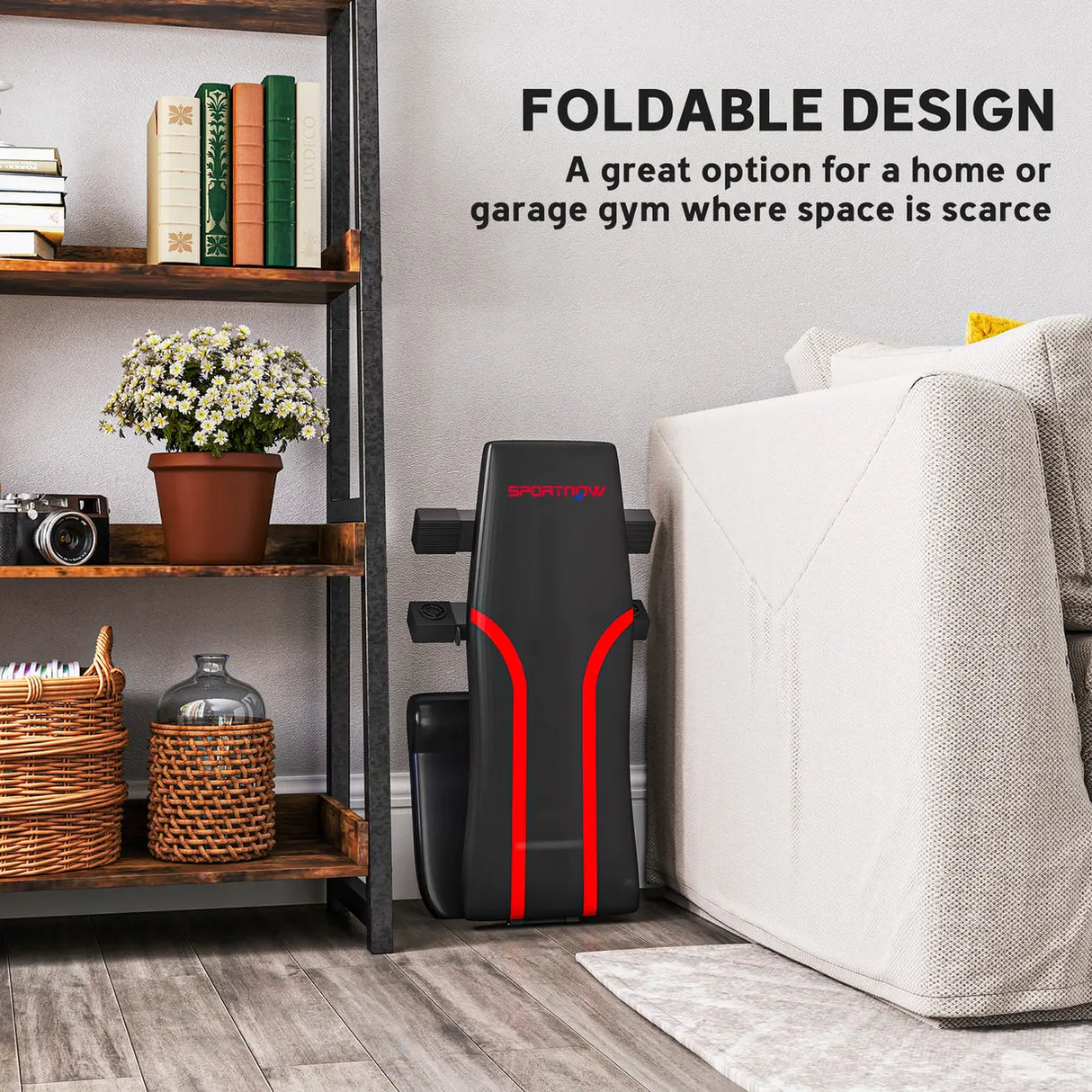 SPORTNOW Foldable Weight Bench, Adjustable Incline Flat Bench Press with 6-Level Backrest, 4-Level Seat, Leg Extension for Home Gym Workout Full Body Strength Training