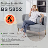HOMCOM 2 Seater Sofa, Linen-look Fabric Small Sofa with Wing Back, Thick Seat, Metal Legs, Light Grey