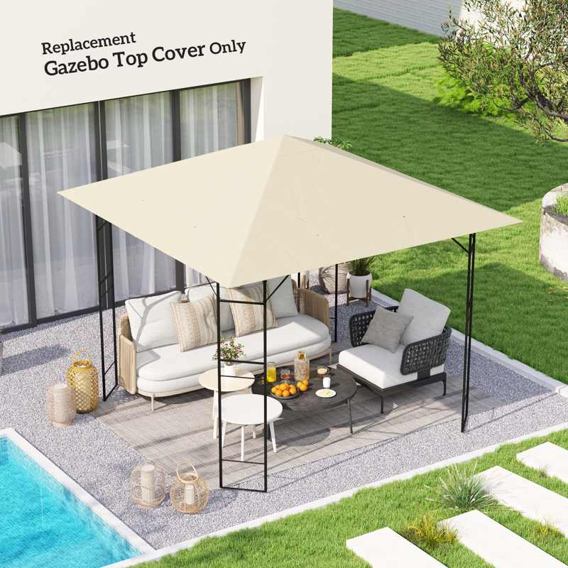 Outsunny 3 x 3(m) Gazebo Canopy Replacement, for 01-0867 - Cream