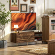 HOMCOM TV Stand Cabinet for up to 60 Inch TV, Modern 130cm TV Unit with Adjustable Shelves and Hairpin Legs, Double Door TV Cabinet for Living Room, Bedroom, Brown