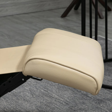 HOMCOM Reclining Swivel Chair, with Footrest - Cream White