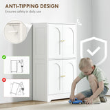 HOMCOM 4-Door Kitchen Storage Cabinet with Adjustable Shelves - White