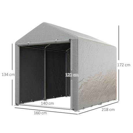 Outsunny 2.2 x 1.6 m Outdoor Storage Tent, with Accessories - Light Grey