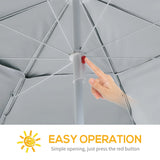 Outsunny 2m UV Protection Fishing Beach Umbrella Brolly Shelter w/ Side Panel Tent Green