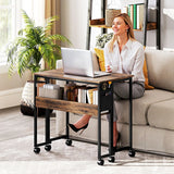 HOMCOM 80 cm Drop Leaf Writing Work Desk - Rustic Brown