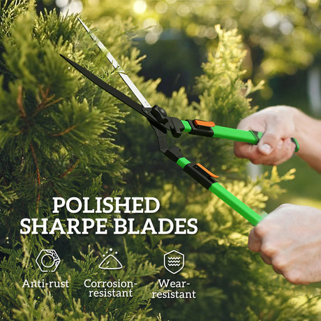 Outsunny 2 Pcs Garden Shears Set, Tree Lopper, Hedge Shears with Telescopic Extendable Handles, Garden Shears for Hedges, Shrubs and Bushes, Lightweight Shrub Care Kit for Cutting, Trimming