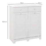 HOMCOM Duo Hamper Laundry Storage Cabinet - White