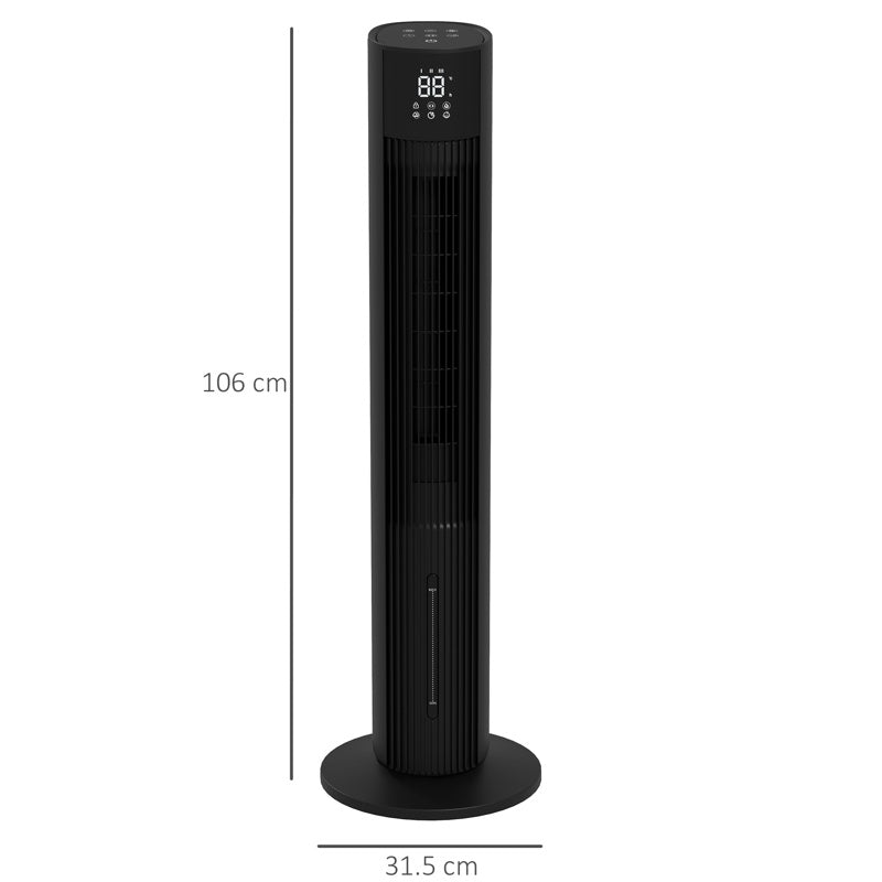 HOMCOM Electric Tower Fan, with 3.5L Water Tank and Ice Pack - Black