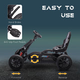 HOMCOM Kids Pedal Go Kart, with Adjustable Seat, EVA Wheels, Seat, Handbrake - Black