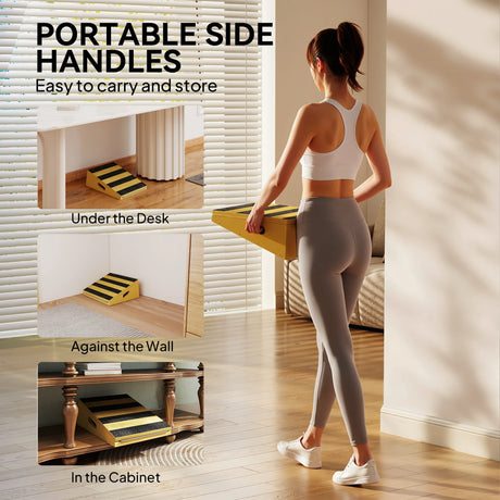 SPORTNOW Portable Slant Board, Adjustable Incline Board Calf Stretcher with Extra Side-Handle Design for Home Gym