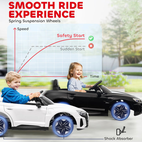HOMCOM Audi Licensed 12V Kids Electric Ride-On, with Remote Control, Suspension System, Lights, Music, Motor - Black