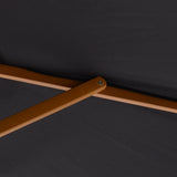 Outsunny 2.5m Wood Garden Parasol Sun Shade Patio Outdoor Wooden Umbrella Canopy Black