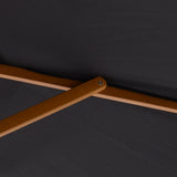 Outsunny 2.5m Wood Garden Parasol Sun Shade Patio Outdoor Wooden Umbrella Canopy Black