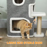 PawHut 75 cm Cat Tree, Cat Tower Condo for Indoor Cats with Scratching Post, Jumping Platform, Grey