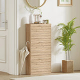 HOMCOM 12-Shoe Flip Drawer Storage Cabinet - Brown Wood-Effect