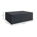 Outsunny 600D Oxford Outdoor Garden Furniture Sofa Set Cover, Waterproof Anti-UV Rattan Sun Lounger Protection Protector Cover, 275L x 205W x 90Hcm, Black