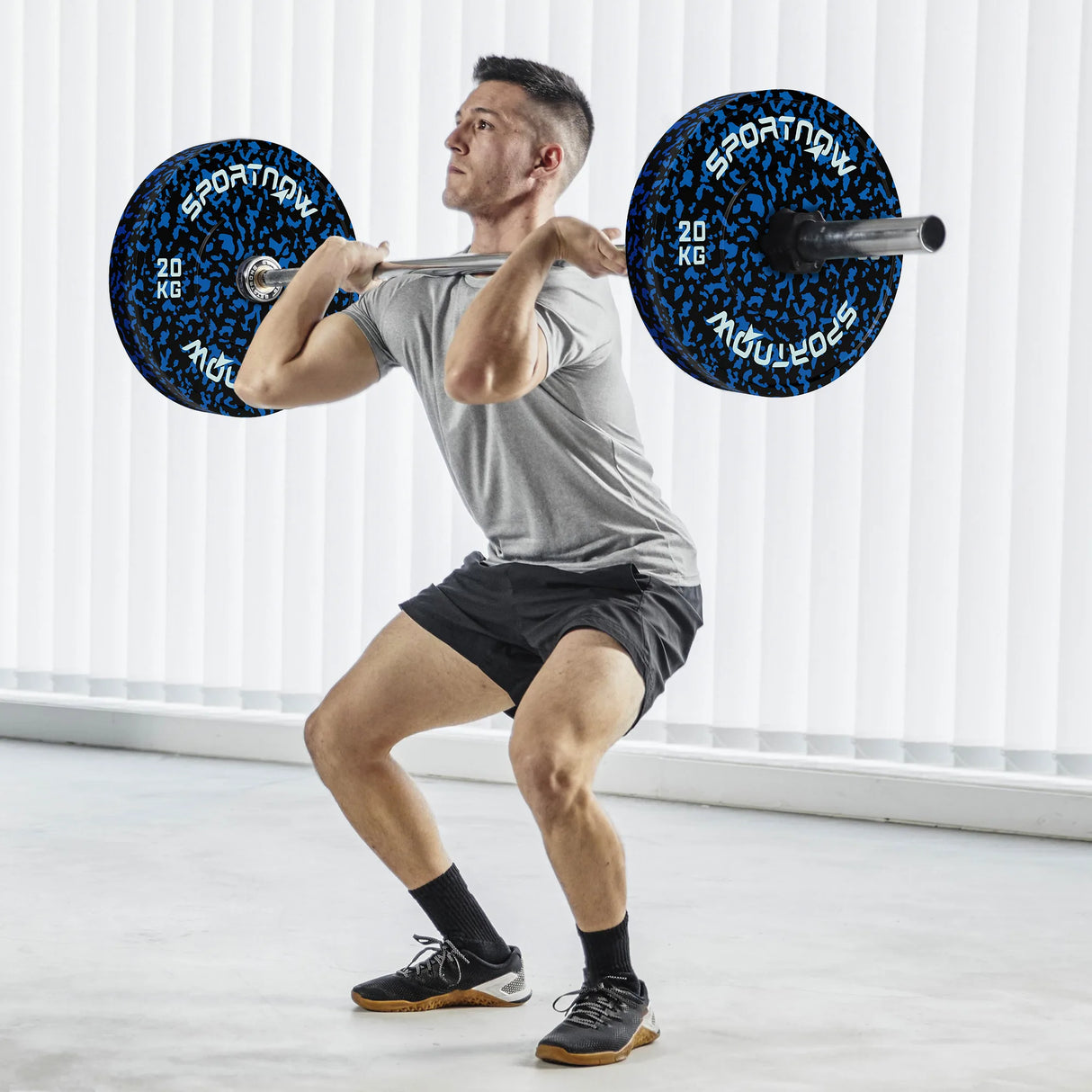 SPORTNOW Olympic Weight Plates with 5cm Holes, for Weight Lifting, 2 x 20KG