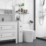 HOMCOM Slim Bathroom Storage Cabinet with Drawers, Tall Bathroom Cupboard with 2-Tier Shelf, White