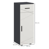 kleankin Slim Bathroom Cabinet, Narrow Bathroom Storage Cabinet with Drawer, Door Cupboard, Adjustable Shelf and Soft Close Mechanism, Grey